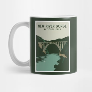 New River Gorge National Park Retro Travel Poster Mug